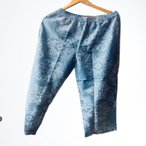 Women's   Blue printed Cord  Pant