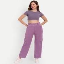 Women's  Purple Cargo Pant