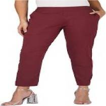 Women's Maroon Cottan Laycra  Pant