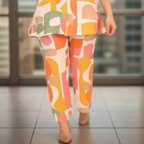 Women's  Orange Cord  Pant