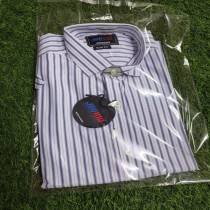 MEN'S  WHITE  BLUE  PEINTED SHIRT