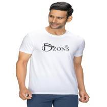 Mens White Round Neck D T-shirt