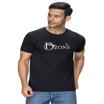 Mens Black Round Neck  D T-shirt